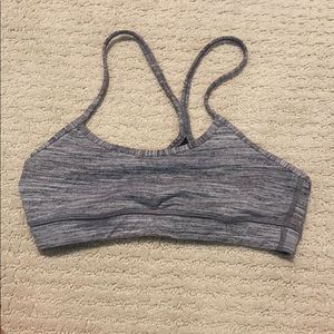 Heathered grey Lululemon size 4 flow y IV bra